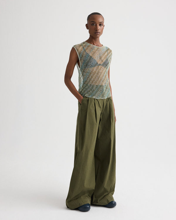 TWP Military Next Didi Pant with Raw Hem in Vintage Washed Poplin view 4