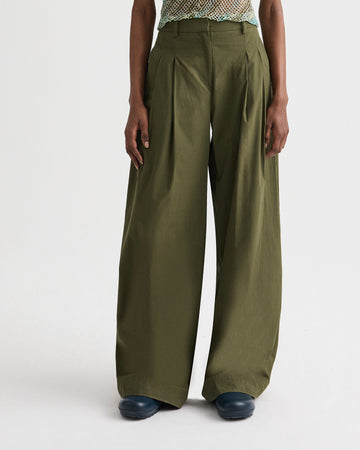 TWP Military Next Didi Pant with Raw Hem in Vintage Washed Poplin view 2