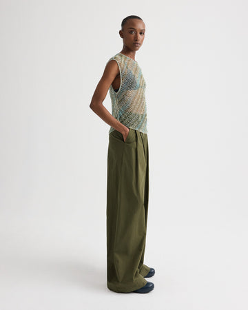 TWP Military Next Didi Pant with Raw Hem in Vintage Washed Poplin view 5