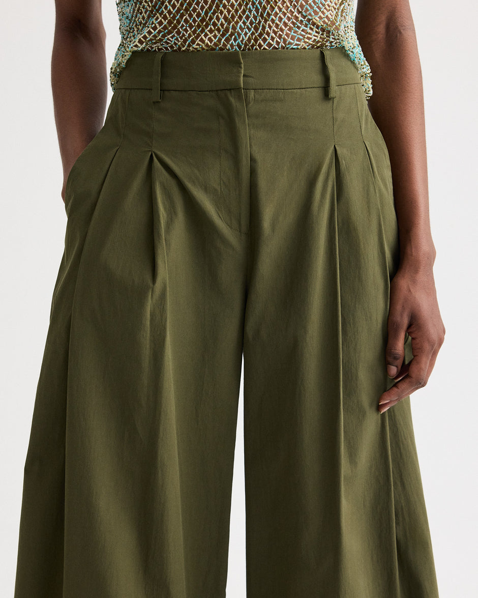 TWP Military Next Didi Pant with Raw Hem in Vintage Washed Poplin view 3