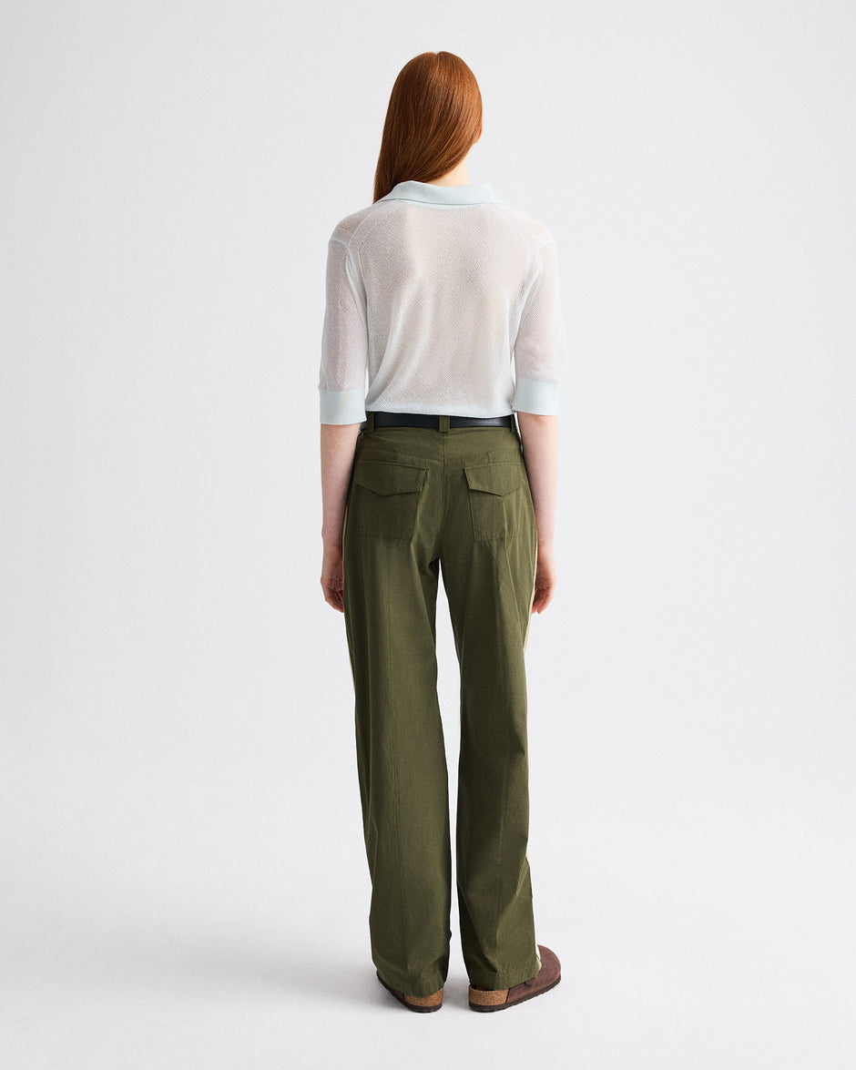 TWP Military Isabelle Pant in Vintage Washed Poplin view 6