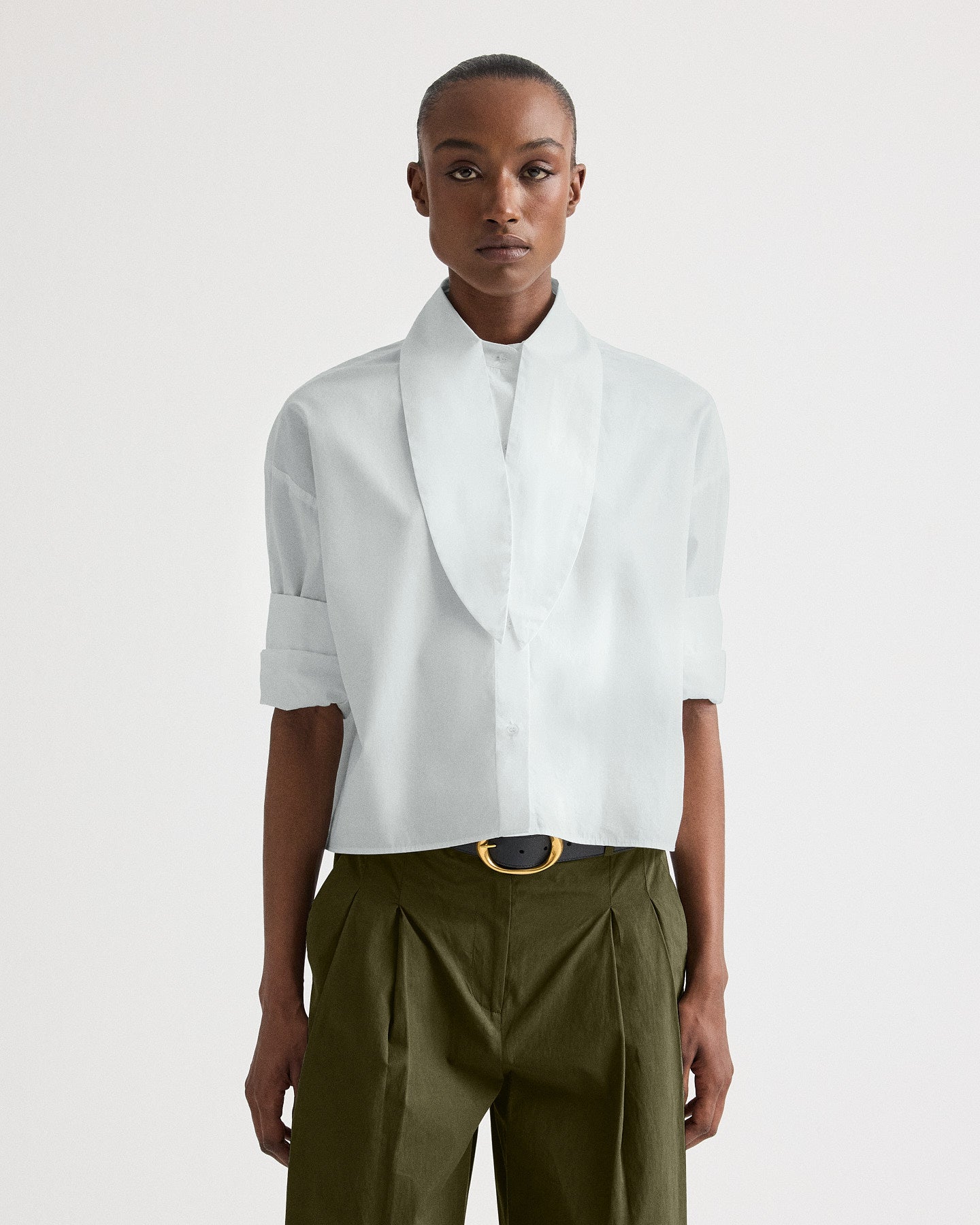 TWP Blue flower Tie One On Shirt in Vintage Washed Poplin view 1