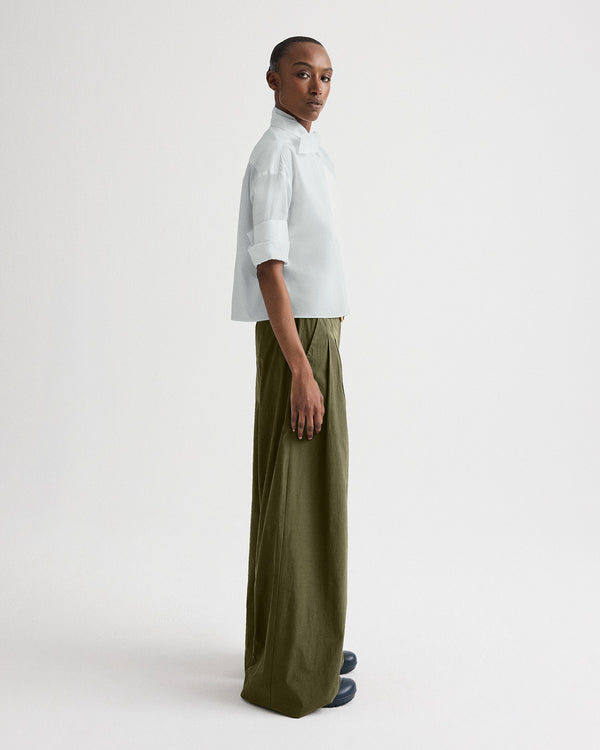 TWP Blue flower Tie One On Shirt in Vintage Washed Poplin view 3