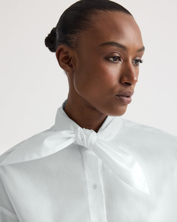 TWP Blue flower Tie One On Shirt in Vintage Washed Poplin view 5