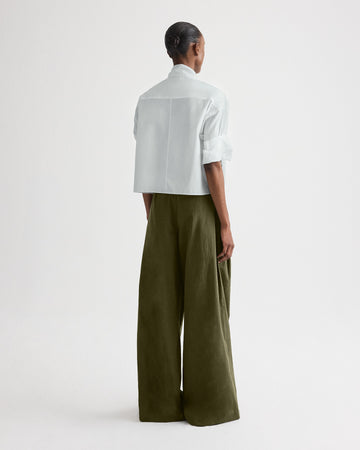 TWP Blue flower Tie One On Shirt in Vintage Washed Poplin view 4