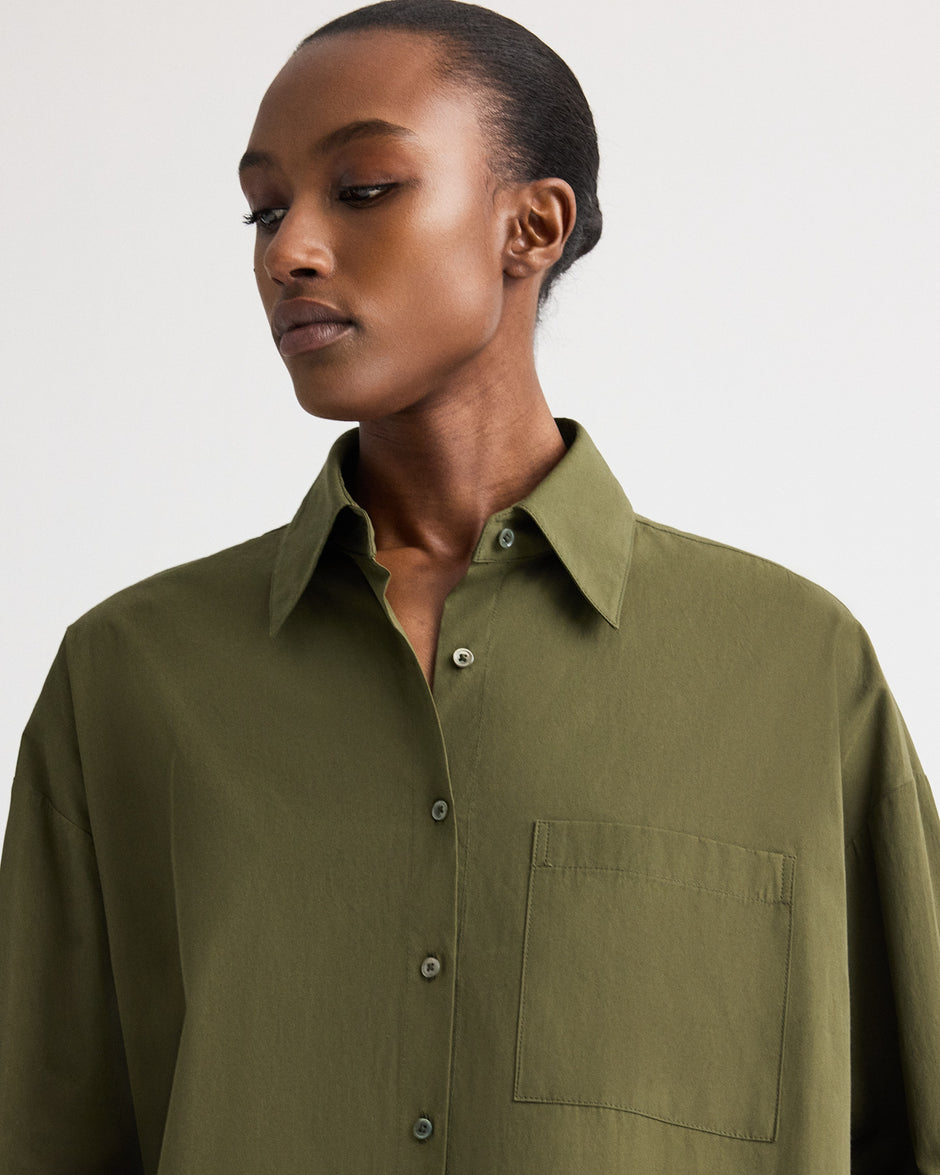 TWP Military Something Borrowed Shirt in Vintage Washed Poplin view 2