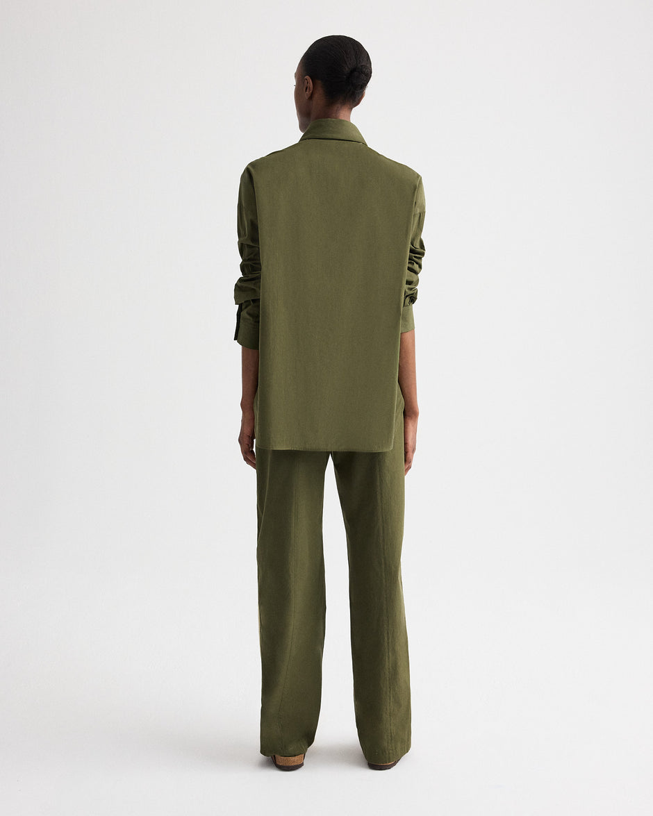 TWP Military Something Borrowed Shirt in Vintage Washed Poplin view 5