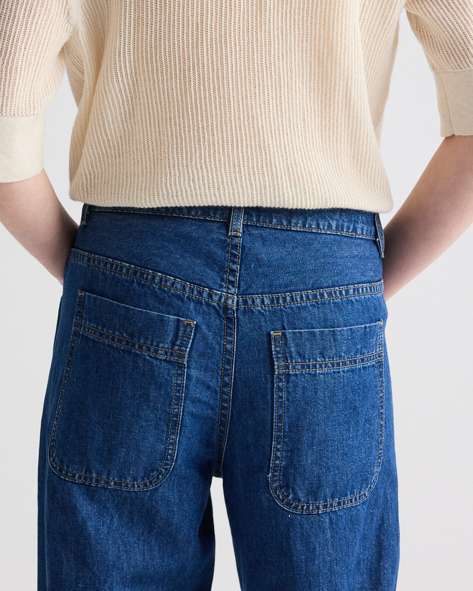 TWP Paris Easy Boy Jean in Linen Cotton Denim view 4