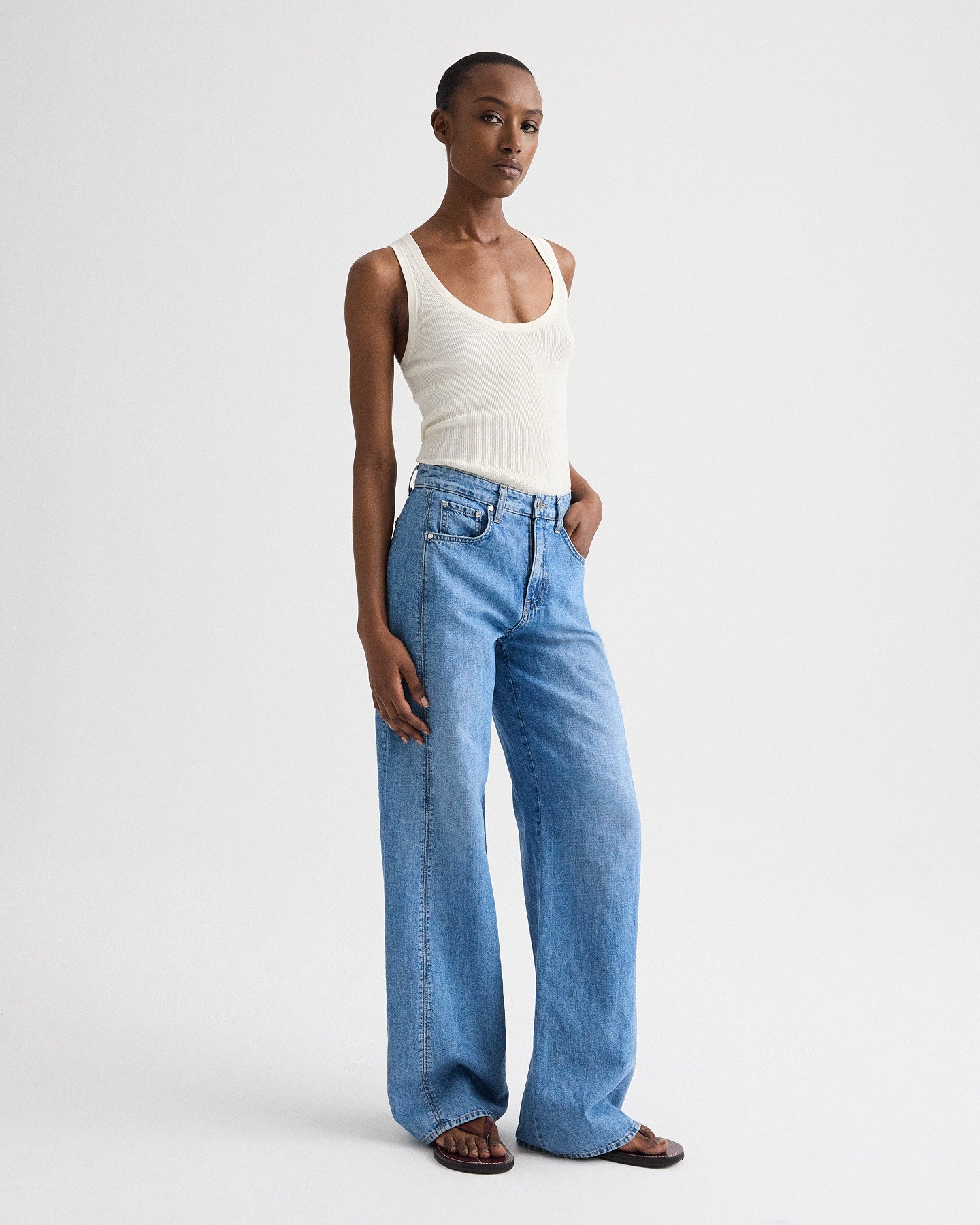 TWP Montauk West 11th St Jean in Linen Cotton Denim view 4