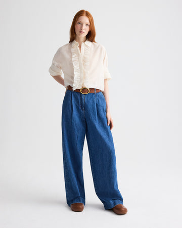 TWP Paris Hudson St Jean in Linen Cotton Denim view 2