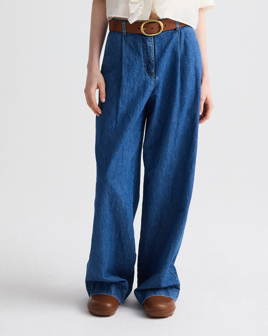 TWP Paris Hudson St Jean in Linen Cotton Denim view 1