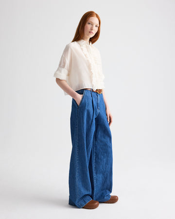 TWP Paris Hudson St Jean in Linen Cotton Denim view 4