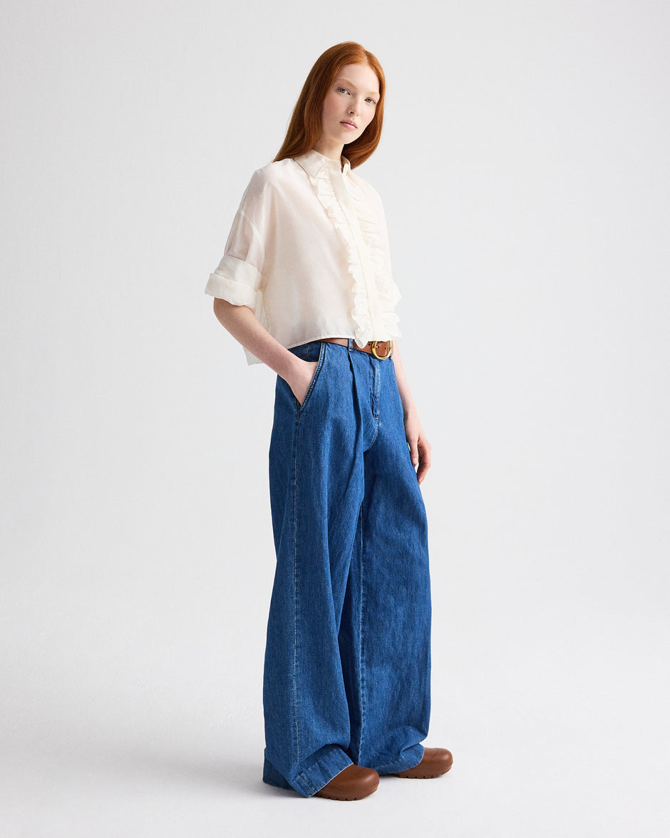 TWP Paris Hudson St Jean in Linen Cotton Denim view 4