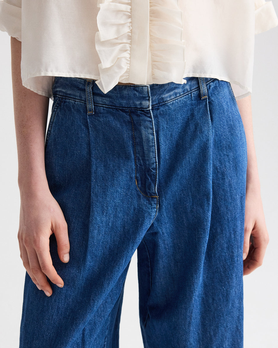 TWP Paris Hudson St Jean in Linen Cotton Denim view 3