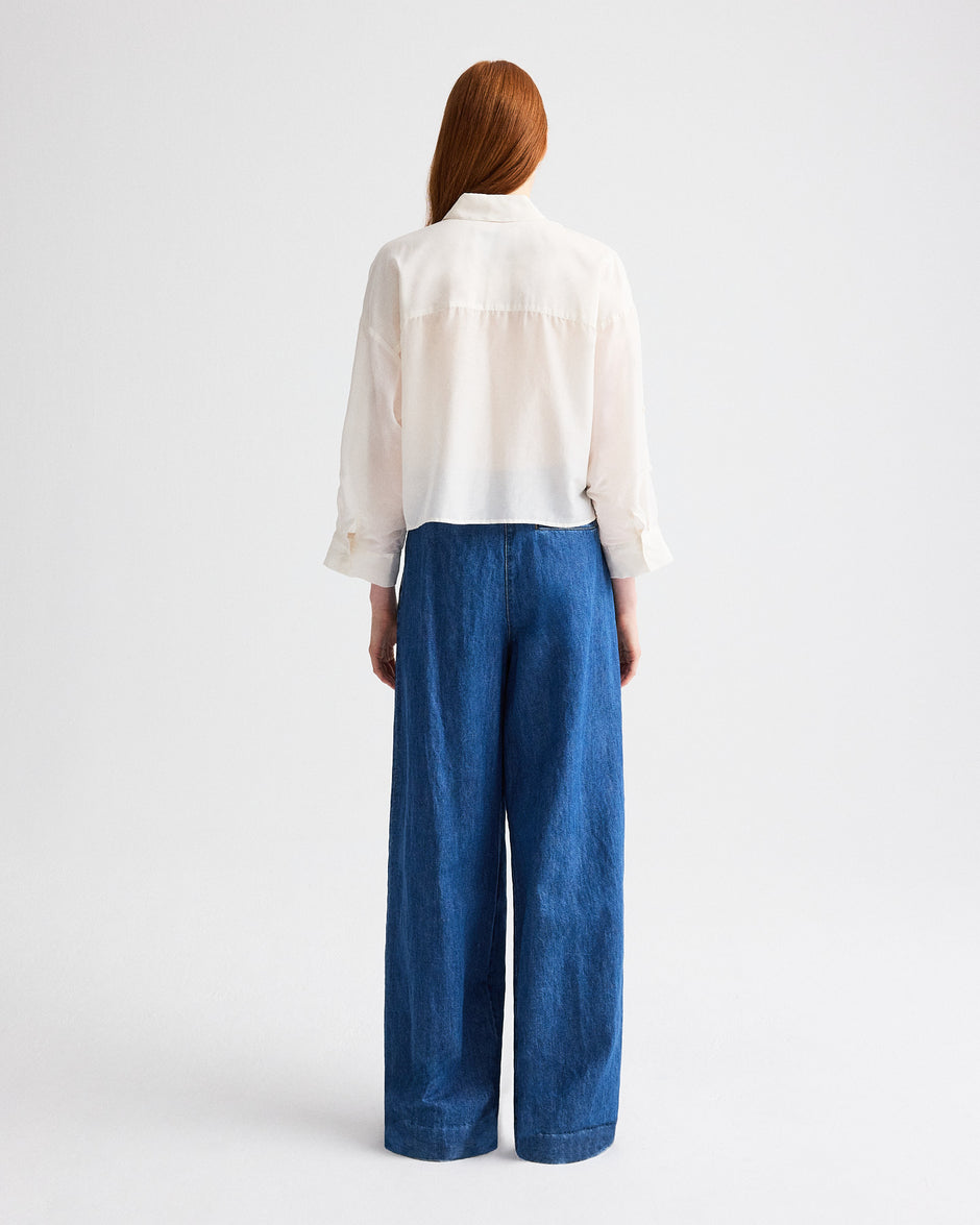 TWP Paris Hudson St Jean in Linen Cotton Denim view 6