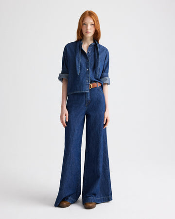 TWP Dark stone Dillon Jean in Cotton Linen Denim view 4