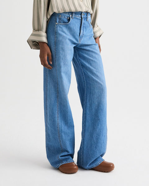 Vintage wash West 11th St. Jean in Linen Cotton Denim | TWP