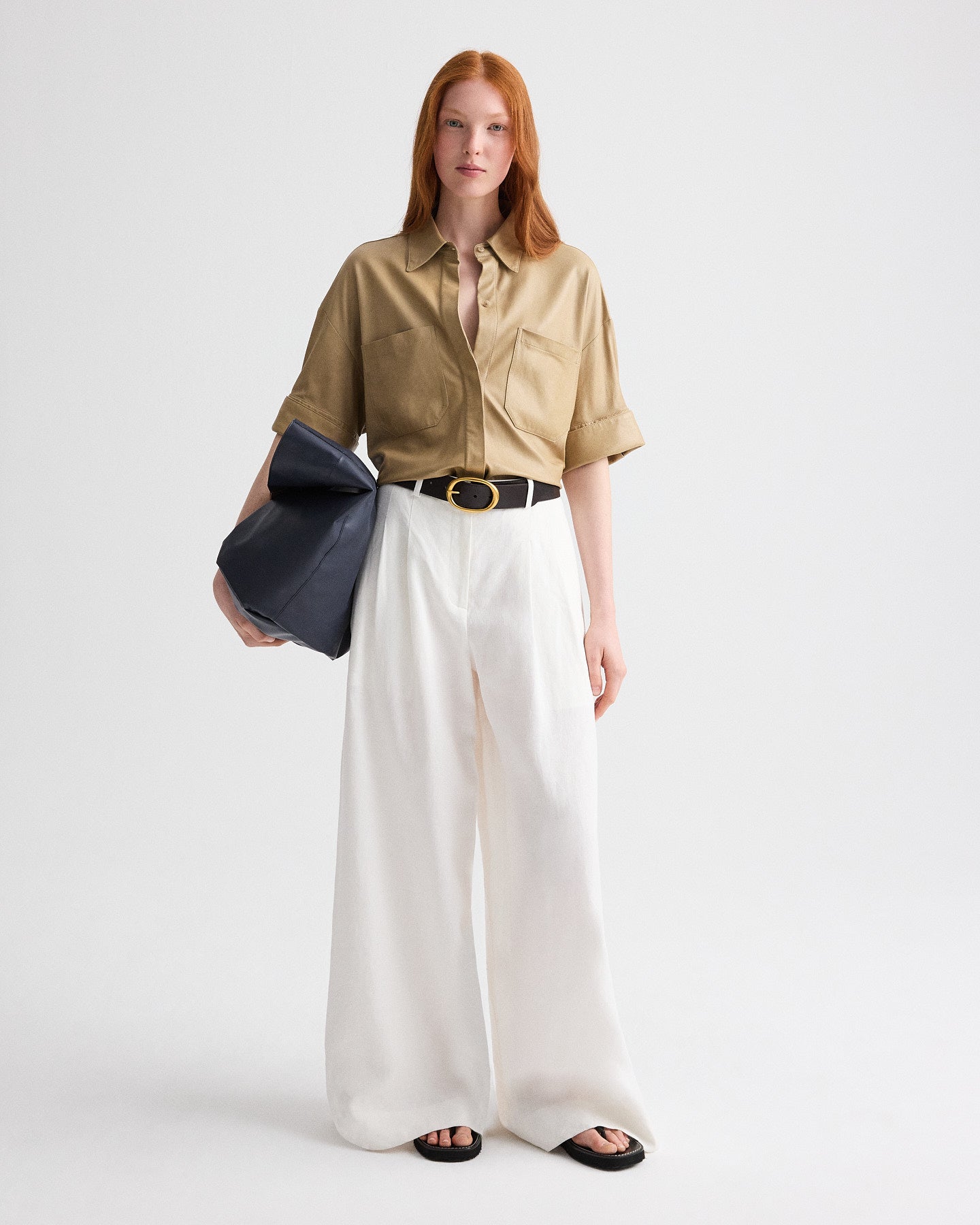 TWP Midnight Old Malibu Road Bag in Tarp / Leather view 2