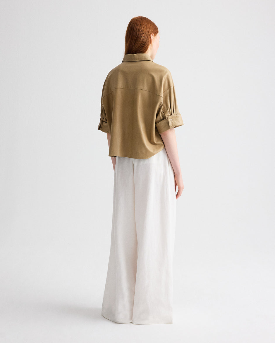 TWP Ivoire Avery Pant in Plain Weave Linen view 5