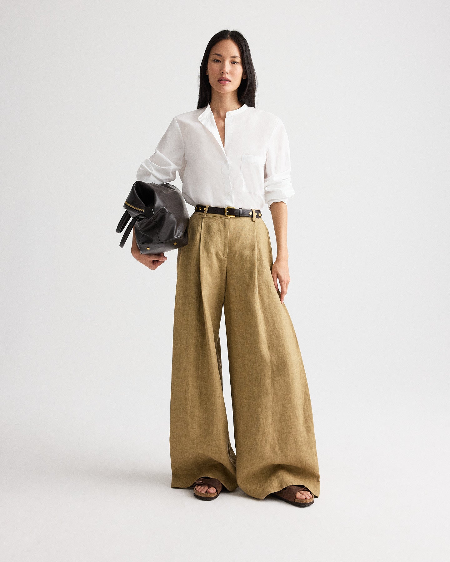 Kelp Crosby St Pant in Plain Weave Linen | TWP