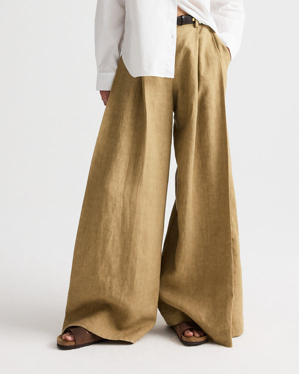 TWP Kelp Crosby St Pant in Plain Weave Linen view 2