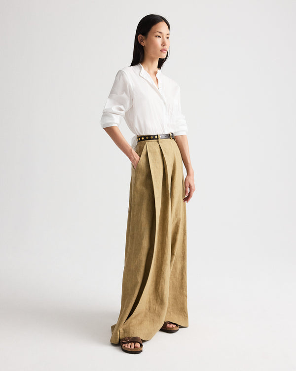 TWP Kelp Crosby St Pant in Plain Weave Linen view 5