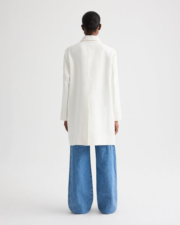 TWP Ivoire Edinburgh Coat in Embroidered Washed Linen view 5