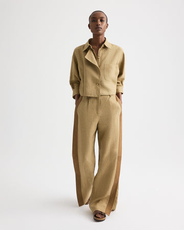 TWP Kelp Next Chapter Top in Washed Linen view 3