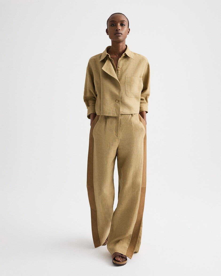 TWP Kelp Next Chapter Top in Washed Linen view 3