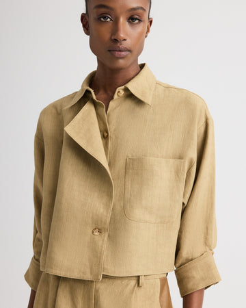 TWP Kelp Next Chapter Top in Washed Linen view 2