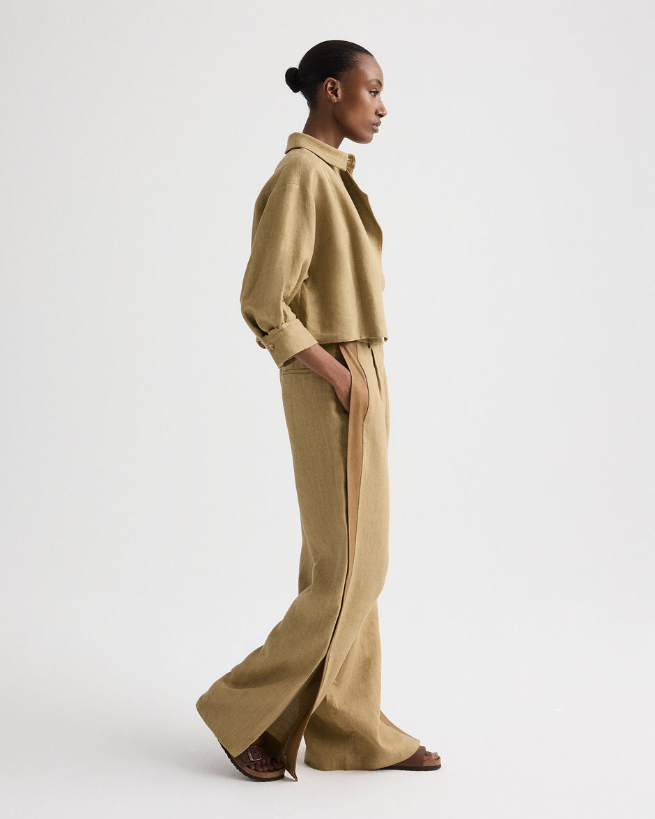 TWP Kelp Next Chapter Top in Washed Linen view 5