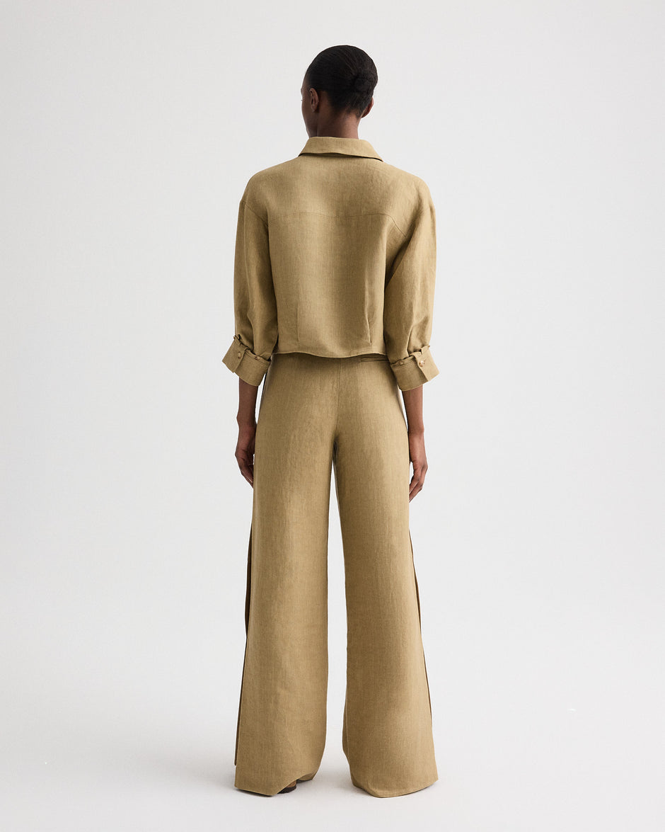 TWP Kelp Next Chapter Top in Washed Linen view 4