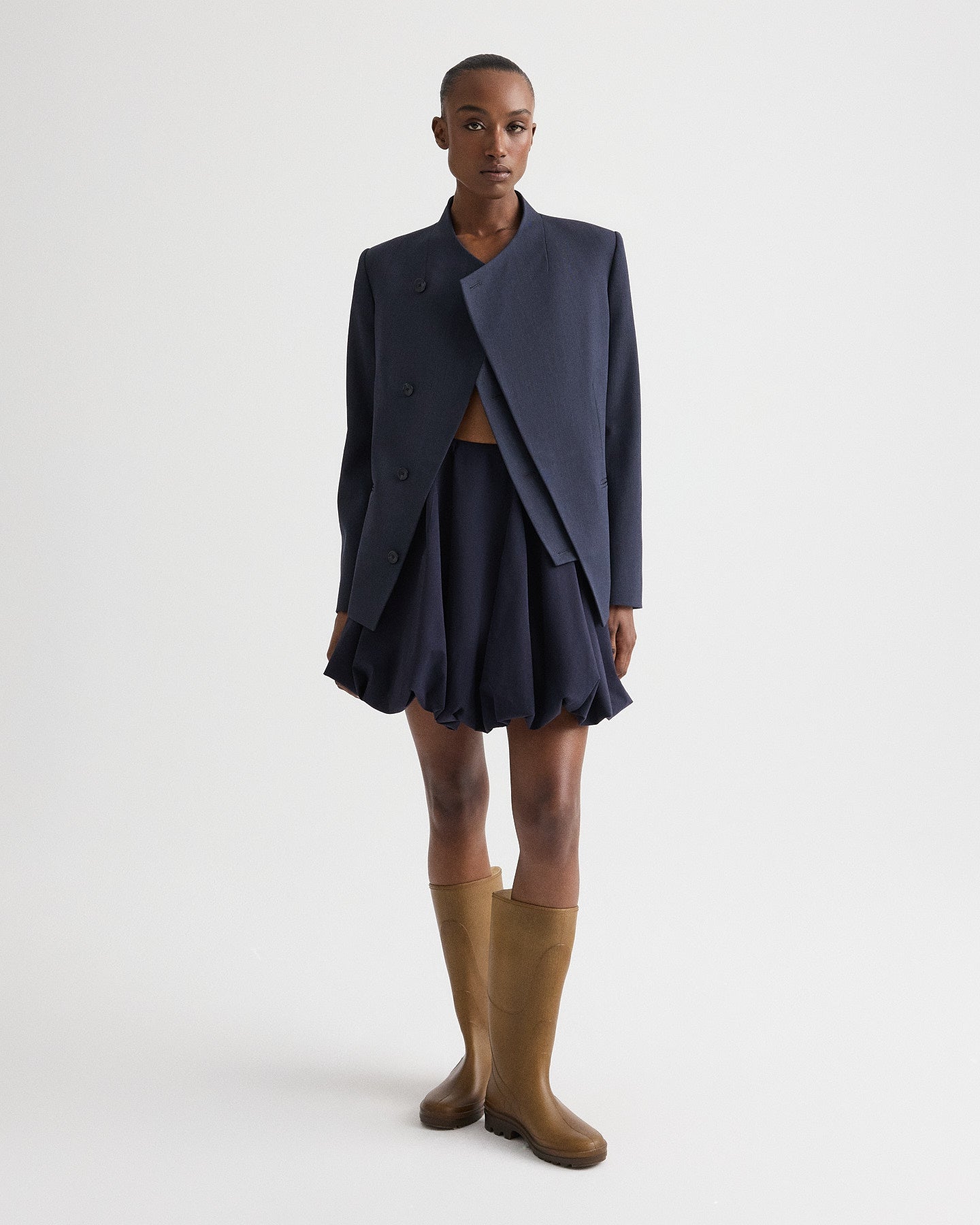 TWP Midnight Julia Skirt in Cotton Shirting view 1