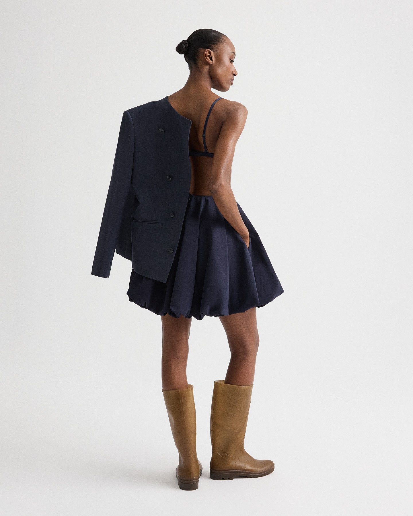 TWP Midnight Julia Skirt in Cotton Shirting view 5