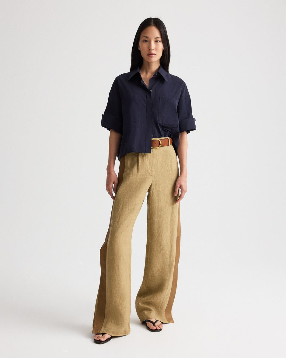 TWP Midnight My Newest Mistake Shirt in Cotton Shirting view 3