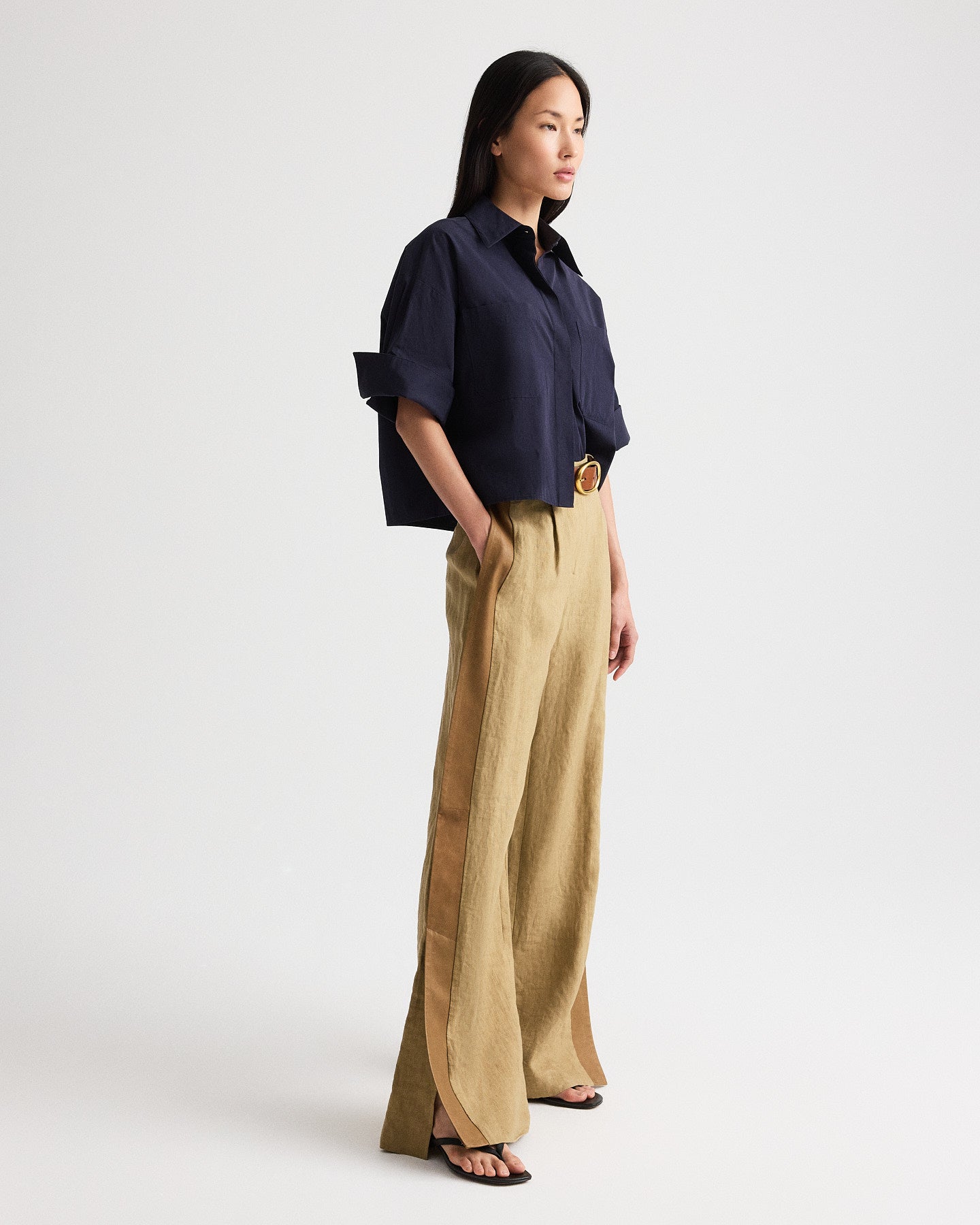 Women's Superfine Cotton Shirt in Midnight | TWP
