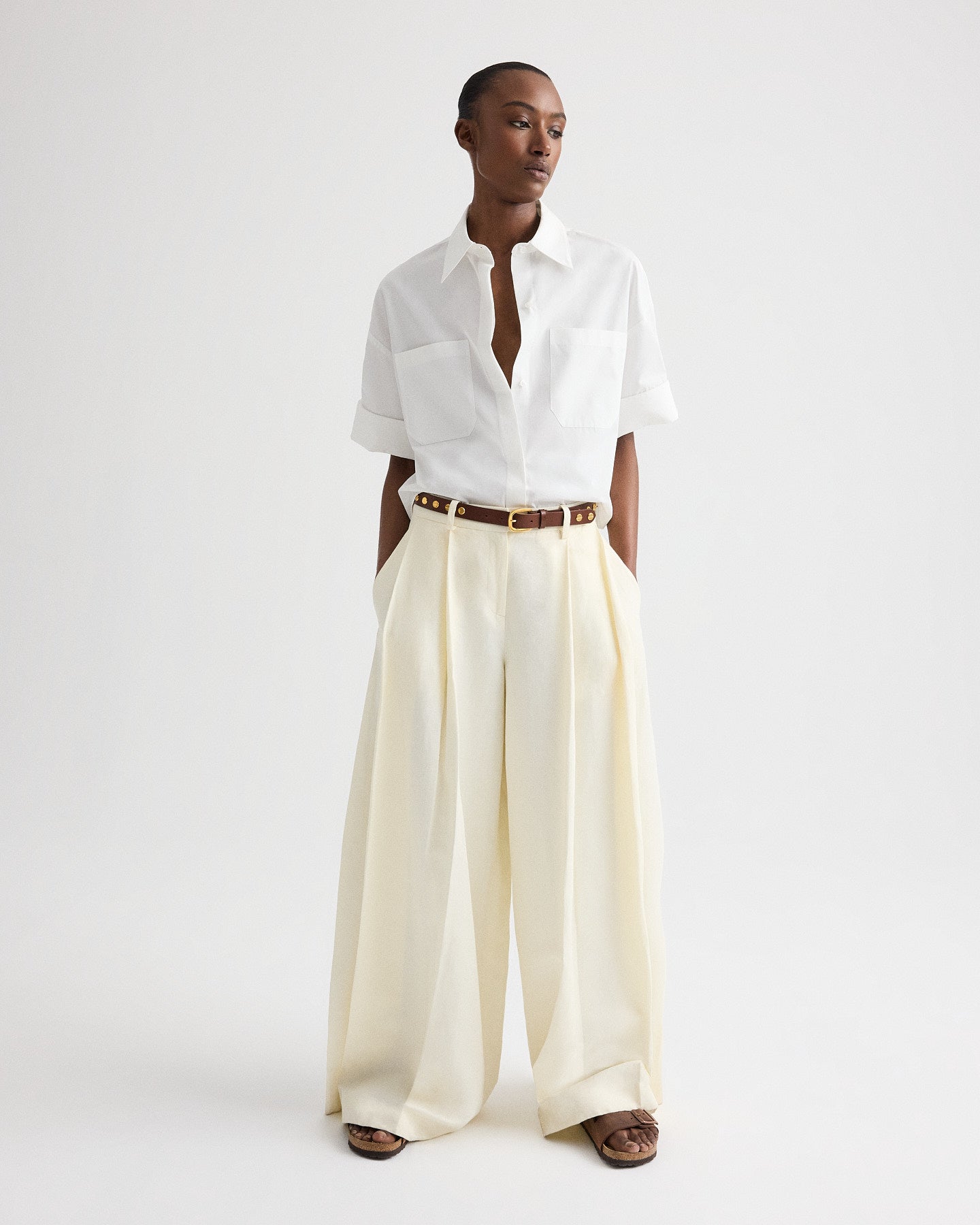 TWP White My Newest Mistake Shirt in Cotton Shirting view 3