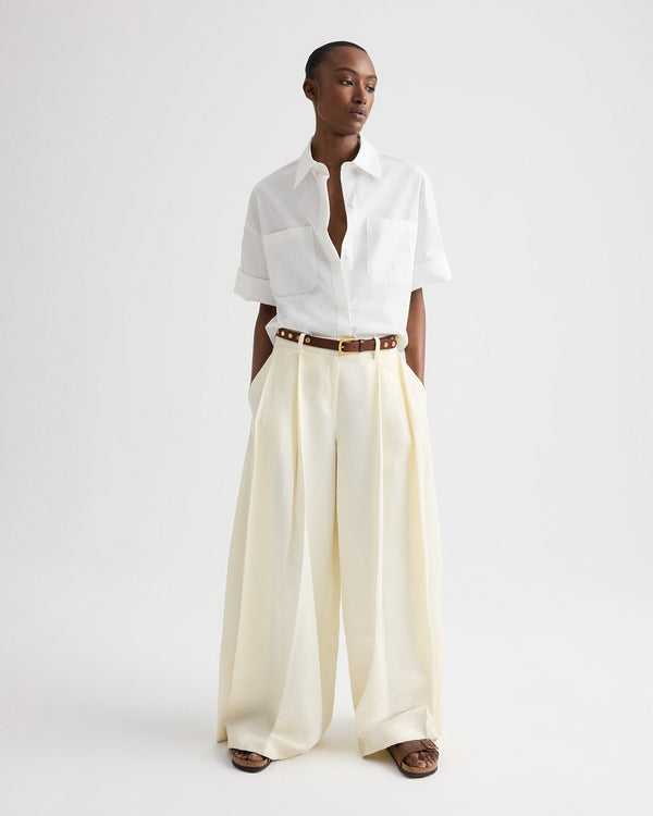 TWP White My Newest Mistake Shirt in Cotton Shirting view 3