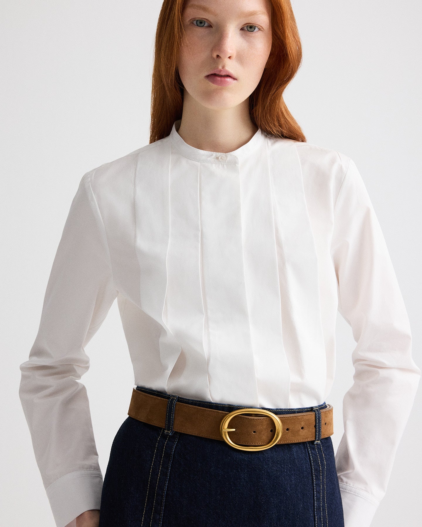 トップス Movie CLOSE CALL Switching Tee/25AW C10 White Close Call Top in Cotton Shirting | TWP