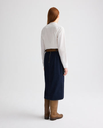 TWP White Close Call Top in Cotton Shirting view 5