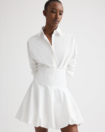 TWP White Mila Dress in Cotton Shirting view 2