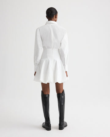 TWP White Mila Dress in Cotton Shirting view 5