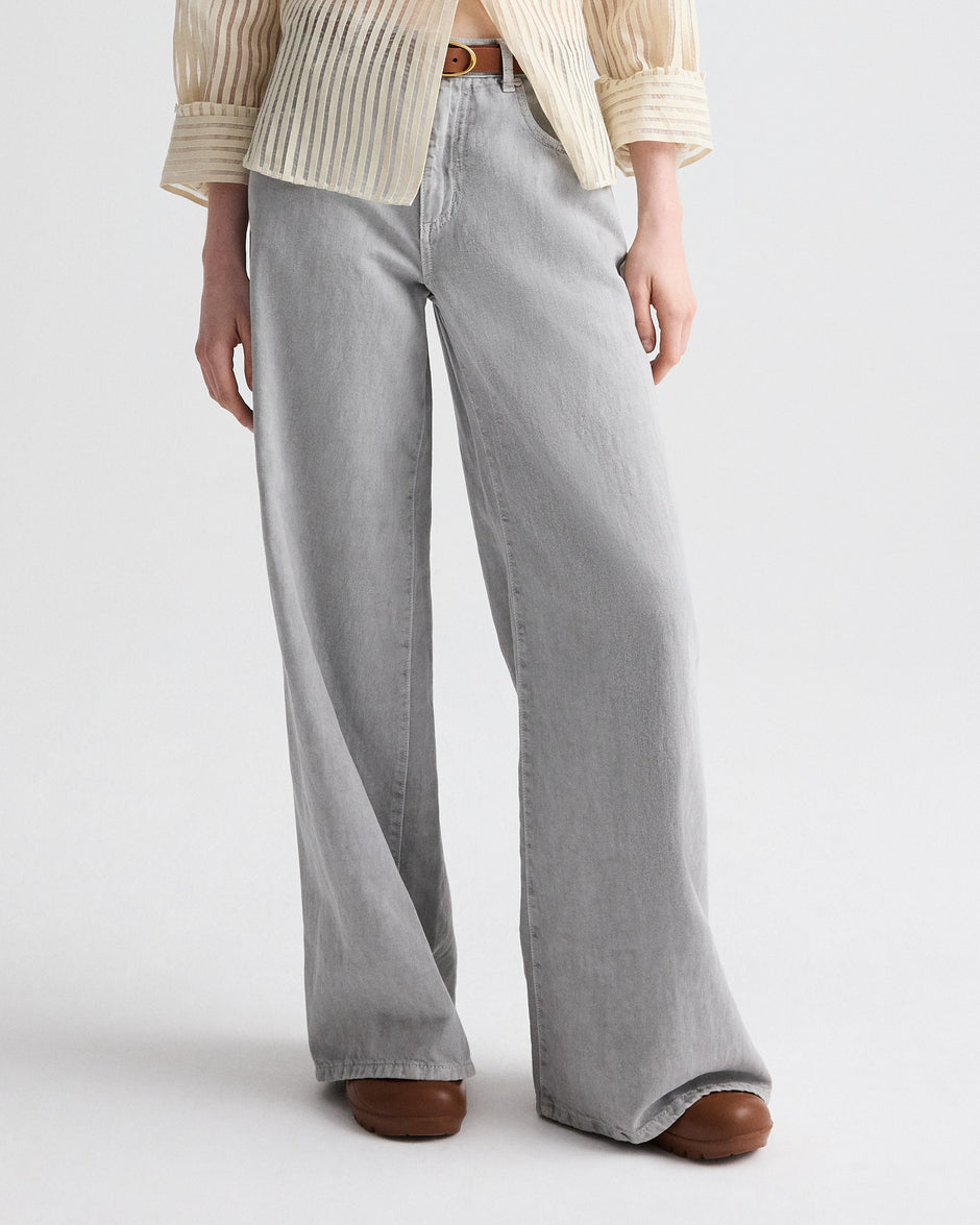 TWP Oyster mushroom Tiny Dancer Jean in Natural Denim view 3