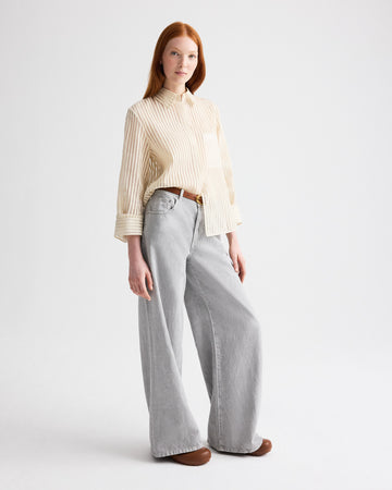 TWP Oyster mushroom Tiny Dancer Jean in Natural Denim view 2