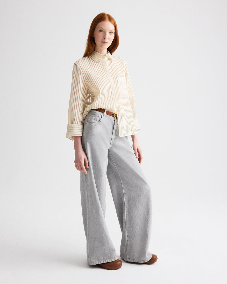 TWP Oyster mushroom Tiny Dancer Jean in Natural Denim view 2