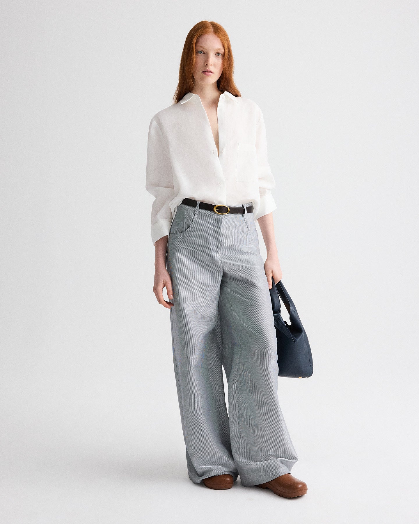 TWP White Next Morning in Fluid Linen Shirting view 2