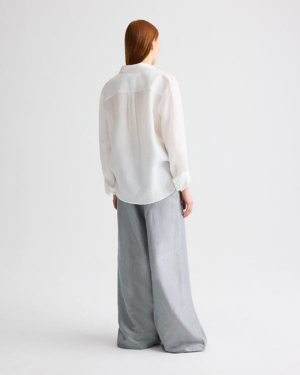 TWP White Next Morning in Fluid Linen Shirting view 4