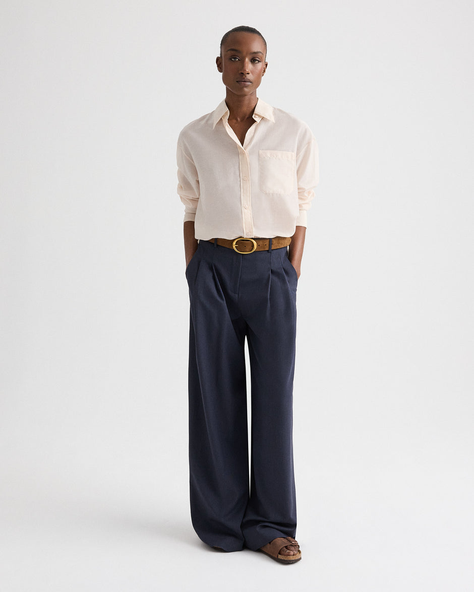 TWP Sheer pink Big Joe Shirt in Cotton Silk Organza view 4