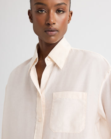 TWP Sheer pink Big Joe Shirt in Cotton Silk Organza view 2