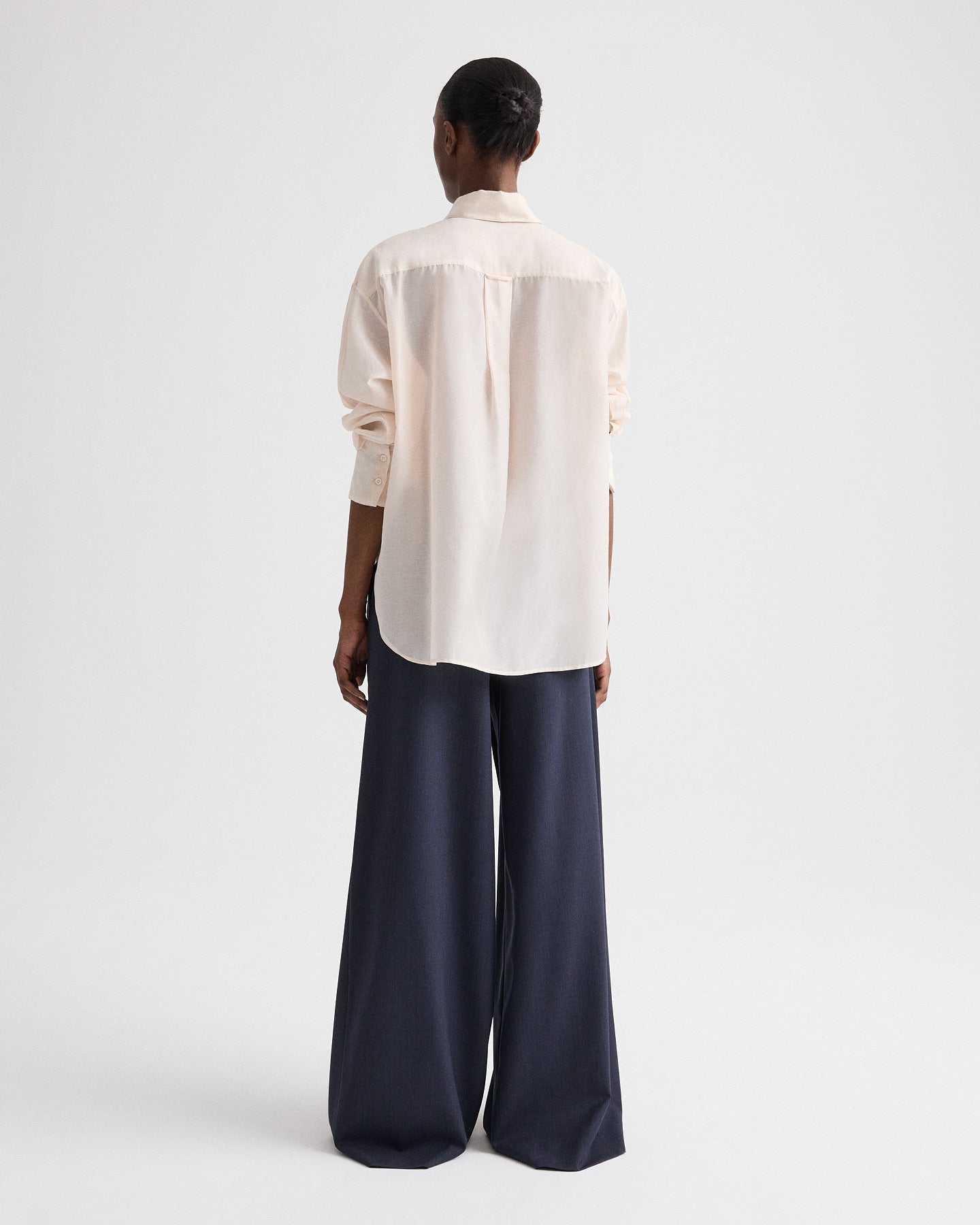 Sheer pink Big Joe Shirt |Pink Oversized Silk Button Down Shirt